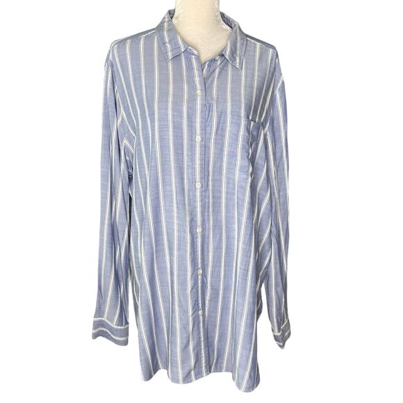 Daily Ritual Womens Soft Rayon Slub Twill LS Button-Front Tunic XXL New - Picture 3 of 12